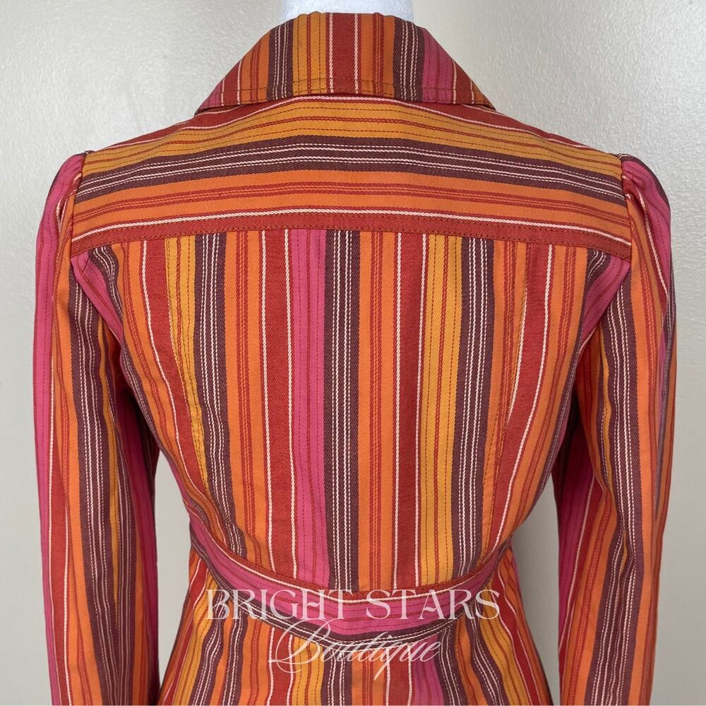 Rare Stripe Blazer Jacket ASO Paige Matthews Charmed Tie Front Vintage Y2K - Picture 13 of 13